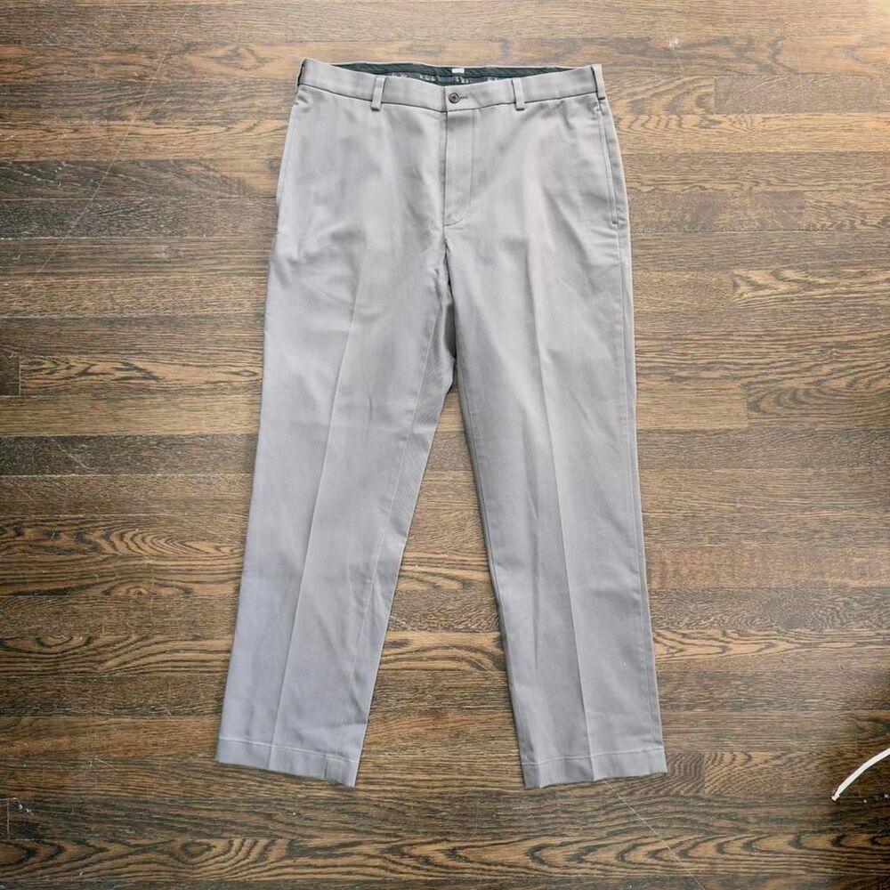 Brooks-brothers Men's Grey and Tan Trousers 34x30